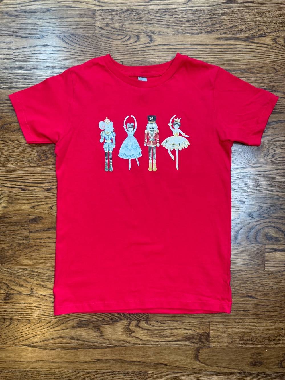 Nutcracker Girls Sugar Plum Mouse King Ballerina Christmas Graphic Tee 10-12